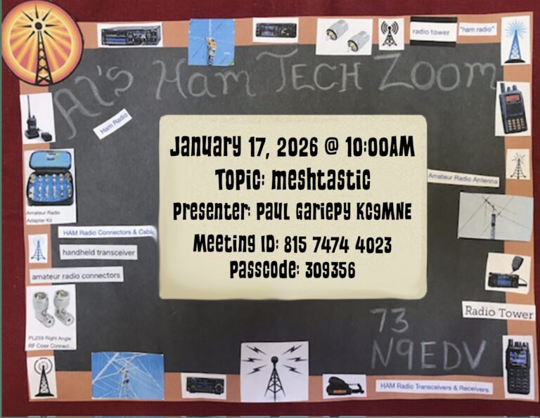 Flyer for Jan 17, 2026 Tech talk on Meshtastic