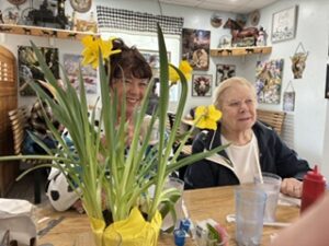 Cynthia and mom at Belgian Delight lunch 4/26/26