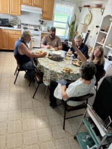 7/11/26 picnic at Ann's farm in the kitchen