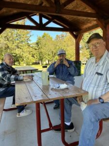 Sept 26 picnic at Cherry Blossom Park in Sturgeon Bay, Kevin and Tom